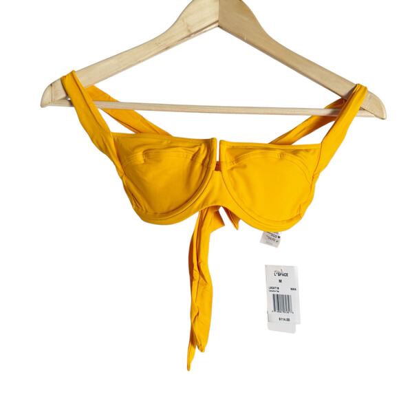L*Space Camellia Mango Orange Balconette Underwire Bikini Swim Top Size M - Picture 3 of 7